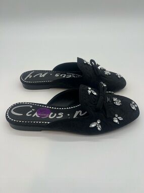 Circus by Sam Edelman Black Trish Jeweled Bow Mules